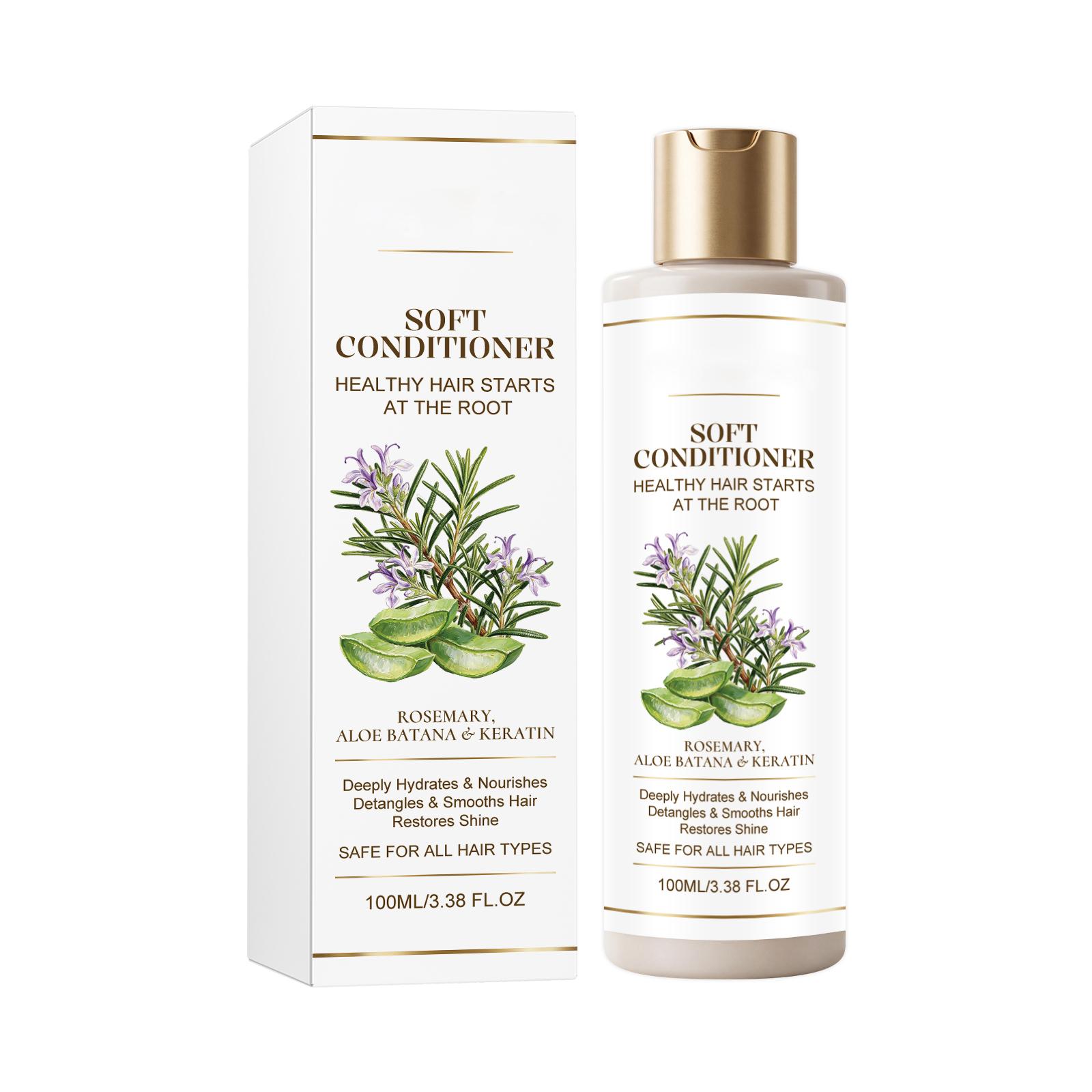 Soft Conditioner Rosemary Aloe Batana Keratin Hair Conditioner Deep Hydration Nourishing Detangling Smooth Shine Treatment 100ml One Size
