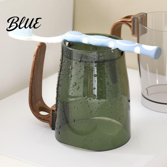 Exquisite Bathroom Decor Tumbler Clear Toothbrush Cup with Handle Plastic Mouthwash Holder Food Grade Rinse Storage Slot Modern Accessory