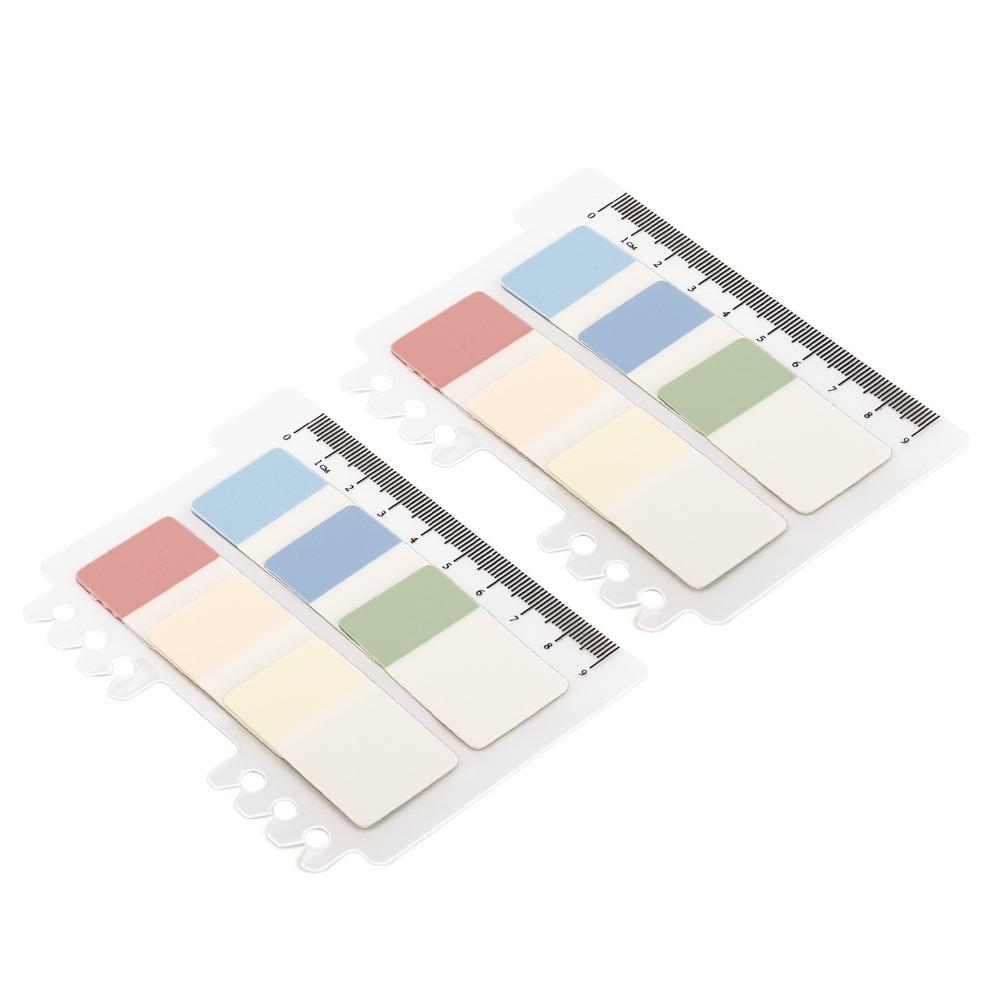 2set 6 Colors Transparent Sticky Notes Self-Adhesive PET Sticky Notes File Classification