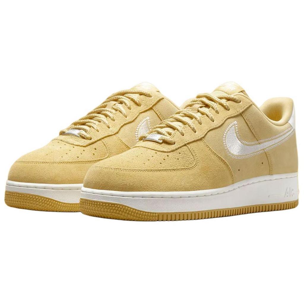 Nike Air Force 1 07 LV8 Embroidered Swoosh - Buff Gold Men Sneakers Tan Sail HJ4465-700