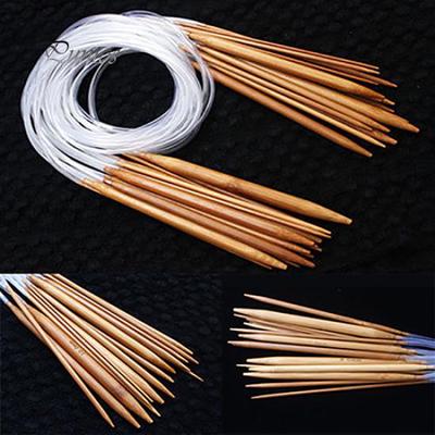 18Sizes 40/60/80/100/120cm Tube Circular Carbonized Bamboo Knitting Needle Set