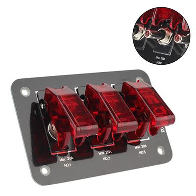 For Car Truck Caravan Red Waterproof Cover 12-24V Toggle Switch Panel DC Ignition Switch Panel 20A Car Switch Panel WIth Fuse