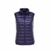 Women's Lightweight Winter Down Vest - Sleeveless, Short Stand Collar Outerwear