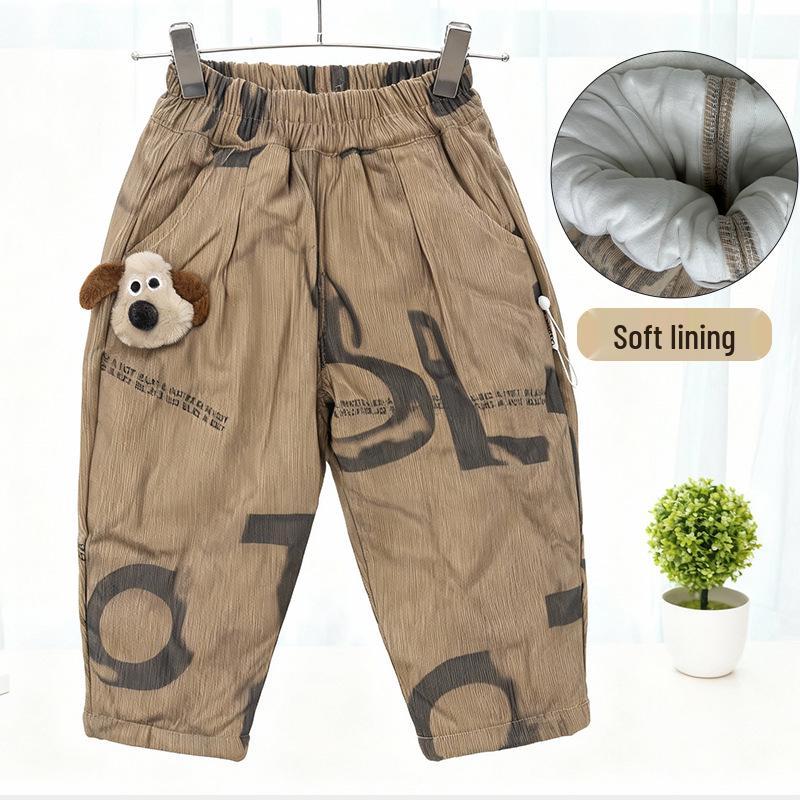 Children's Thickened Quilted Cotton Pants - Stylish Warm Winter Clothing for Boys and Girls