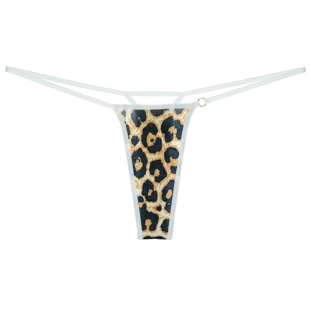 Lingerie Seamless Women Thongs Dots Underwear Leopard Panties Low Waist Ice Silk T-Back Briefs Plus Size