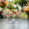 12/18pcs Transparent Cylindrical Plastic Vases Home Decor Flower-Wrapping Vases for Tabletop Decoration and Flower Cultivation
