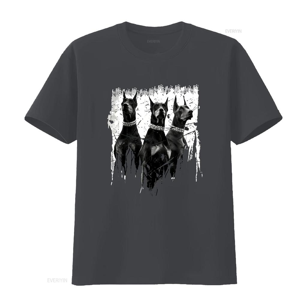 Doberunisex Pinscher Black And White Dog Lovers T Shirt Sweat 14169 Vintage Fashion Homme Streetwear Top For Everyday Wear