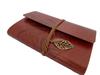 Vintage Travel Journal, Pocket Notebook with Leather Cover, Decorative Sheet, Retro, Classic Style Notebook - Medium (18.5x12.5 cm), Brown