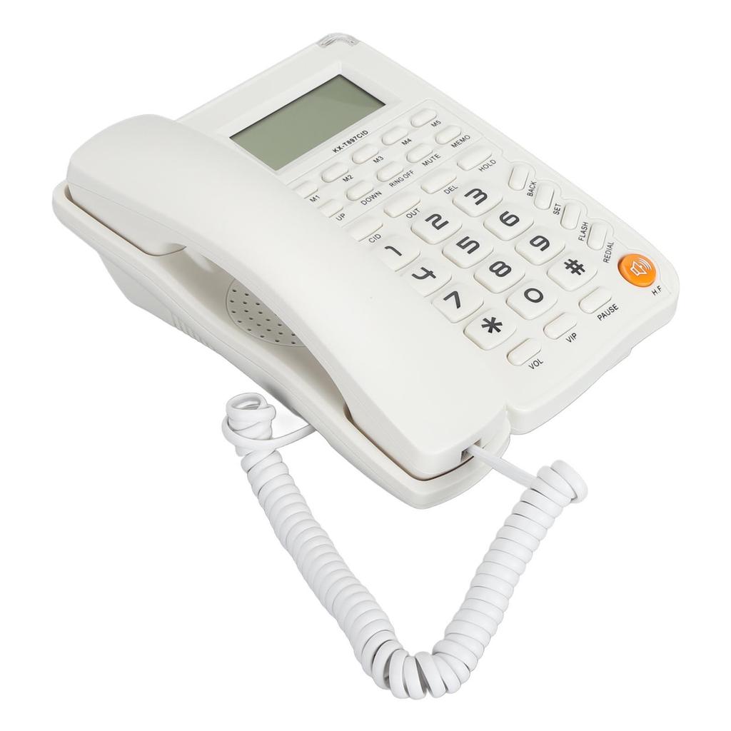 Téléphone de bureau Gros boutons Téléphone fixe filaire Écran HD 16 bits Téléphone filaire pour la maison l'hôtel