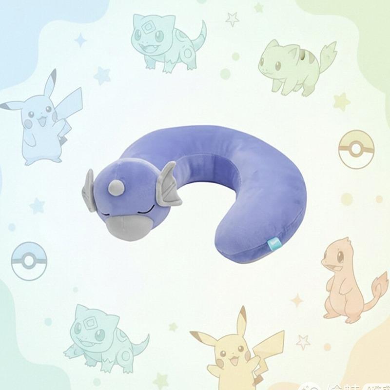 35CM Anime Dratini Plush U Neck Pillow Cute Dragon Soft Stuffed Toys Doll Fun Toys Gifts for Kids Children