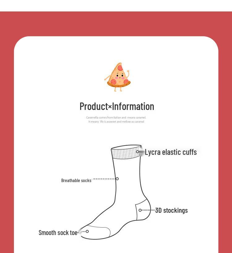 Pizza Box Novelty Cotton Socks – Unisex, Anti-Odor, Sweat-Absorbing, Breathable.