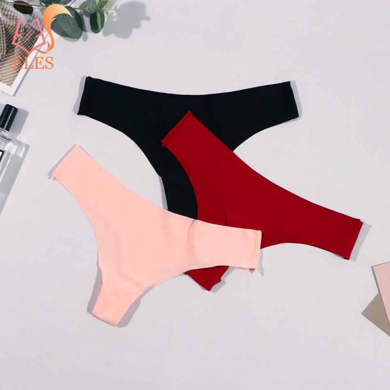 S-XL Ice Silk Panties for Women Low Waist Solid Color Underwear Panties Breathable and Comfortable Cotton Thong