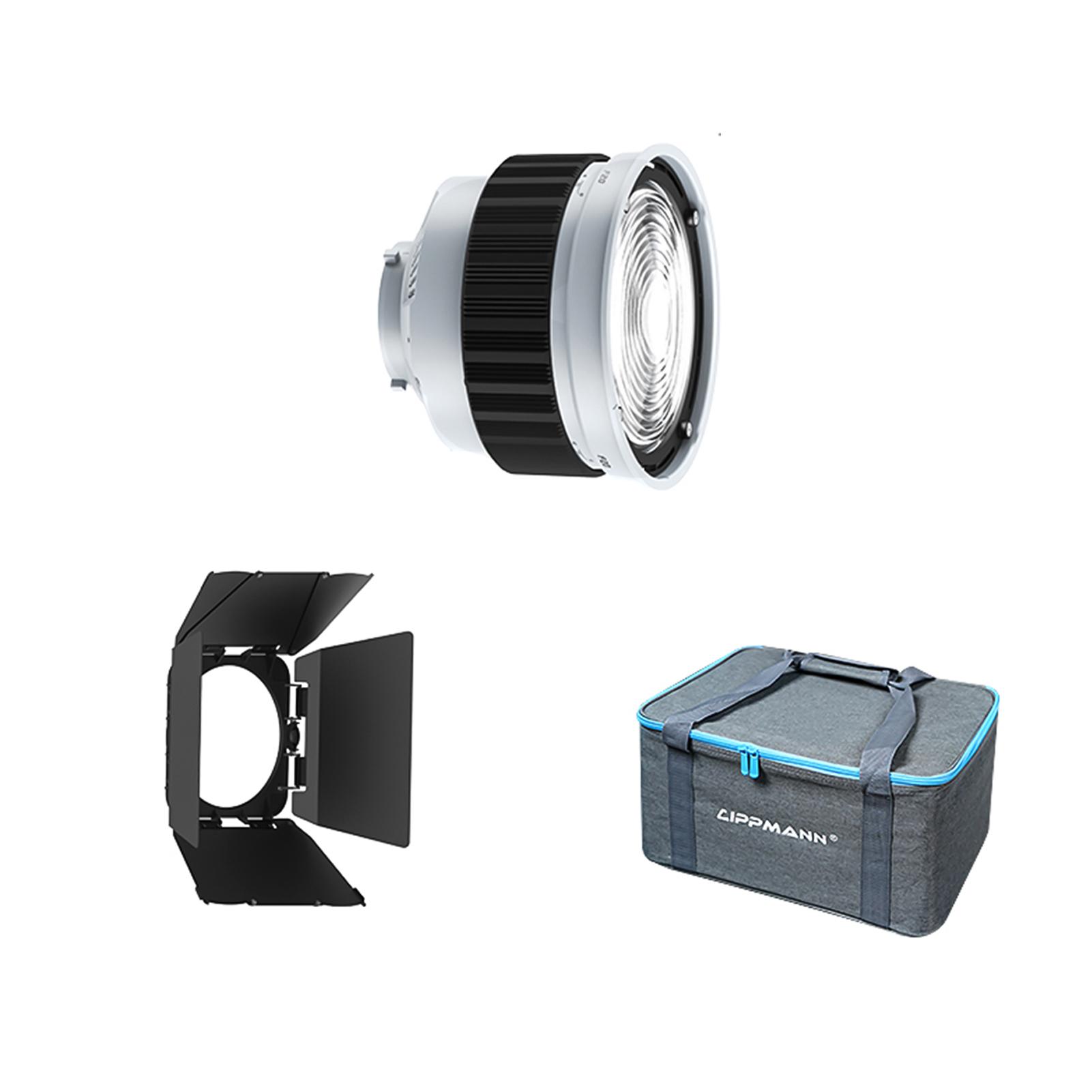 Fresnel Lens for Bowens Mount 10 degrees   45 degrees  Optical Focusing 10X Brighter with Detachable 4 Leaf Barn Door