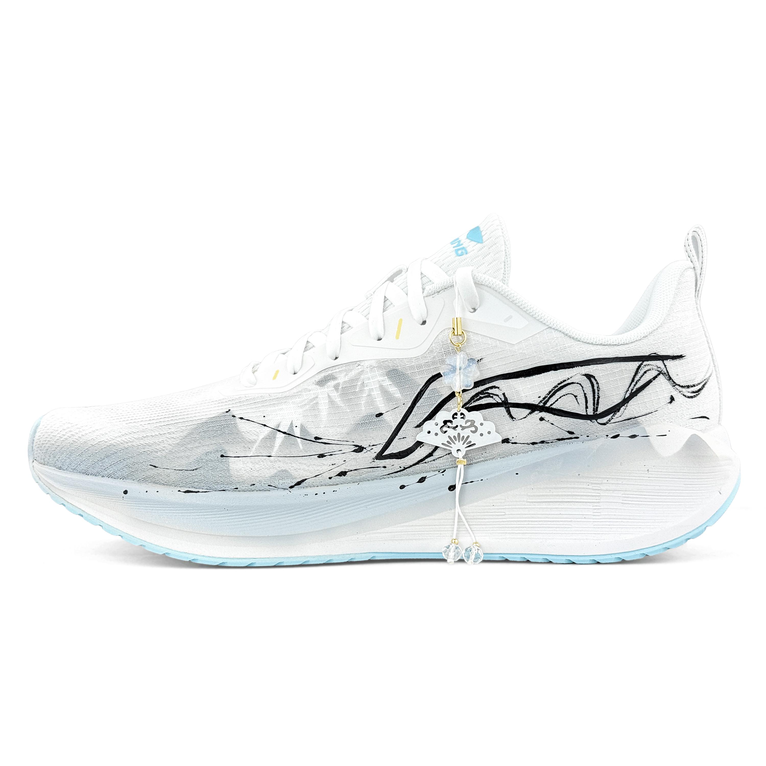 Li Ning Wuyue Амортизирующие Дышащие Низкие Беговые Кроссовки Мужские Белые ARST003-1(Команда537-) 43.5