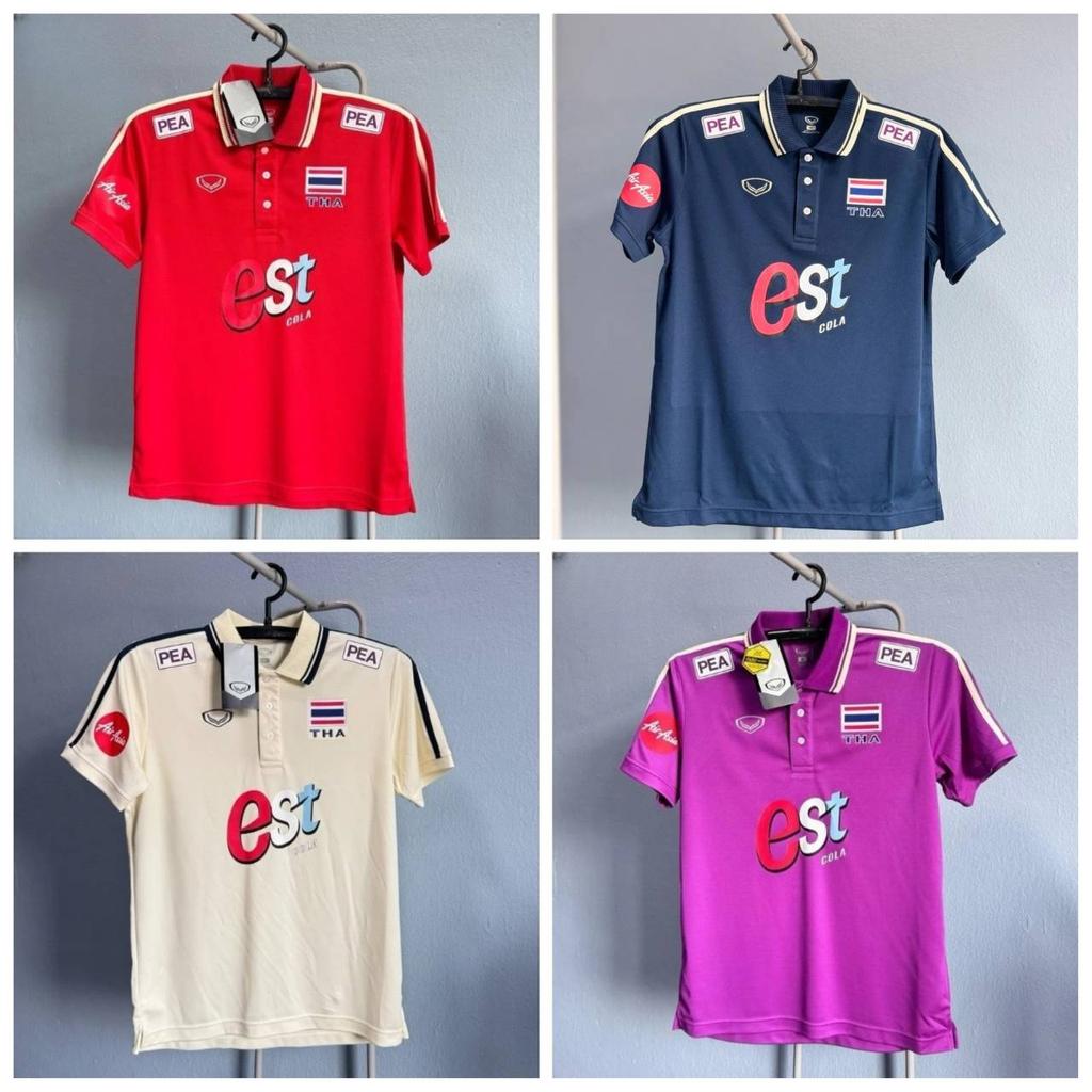 THAILAND National Volleyball Men Women Team 2024 JERSEY CHEER Fan Print Quick Dry Polo Shirt Short Sleeve Uniform Flag Logo Sport