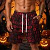 Men’s Halloween Loose Shorts with Drawstring Waist and Side Pockets for Sports and Casual Wear