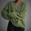 Cardigan lavorato a maglia da donna S, scollo a V, manica lunga, largo, tinta unita