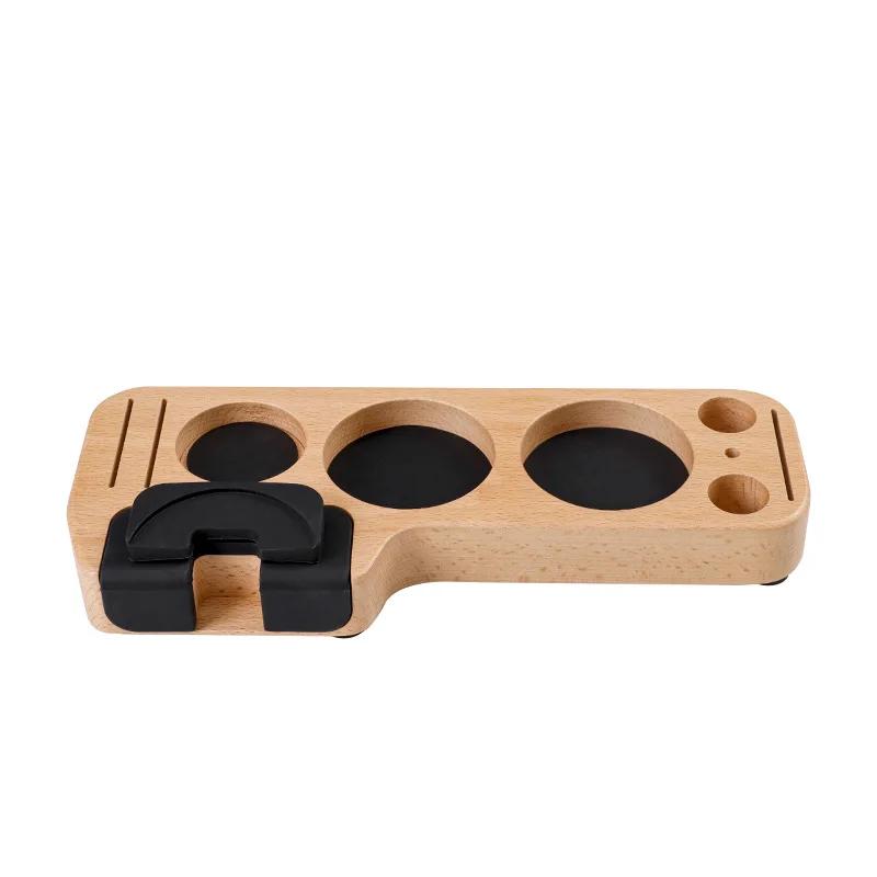 Coffee Ware Portafilter Tamper Stand Wooden Universal Portafilter Organizer Coffee Lever Tool Tamper Mat Presser Holder