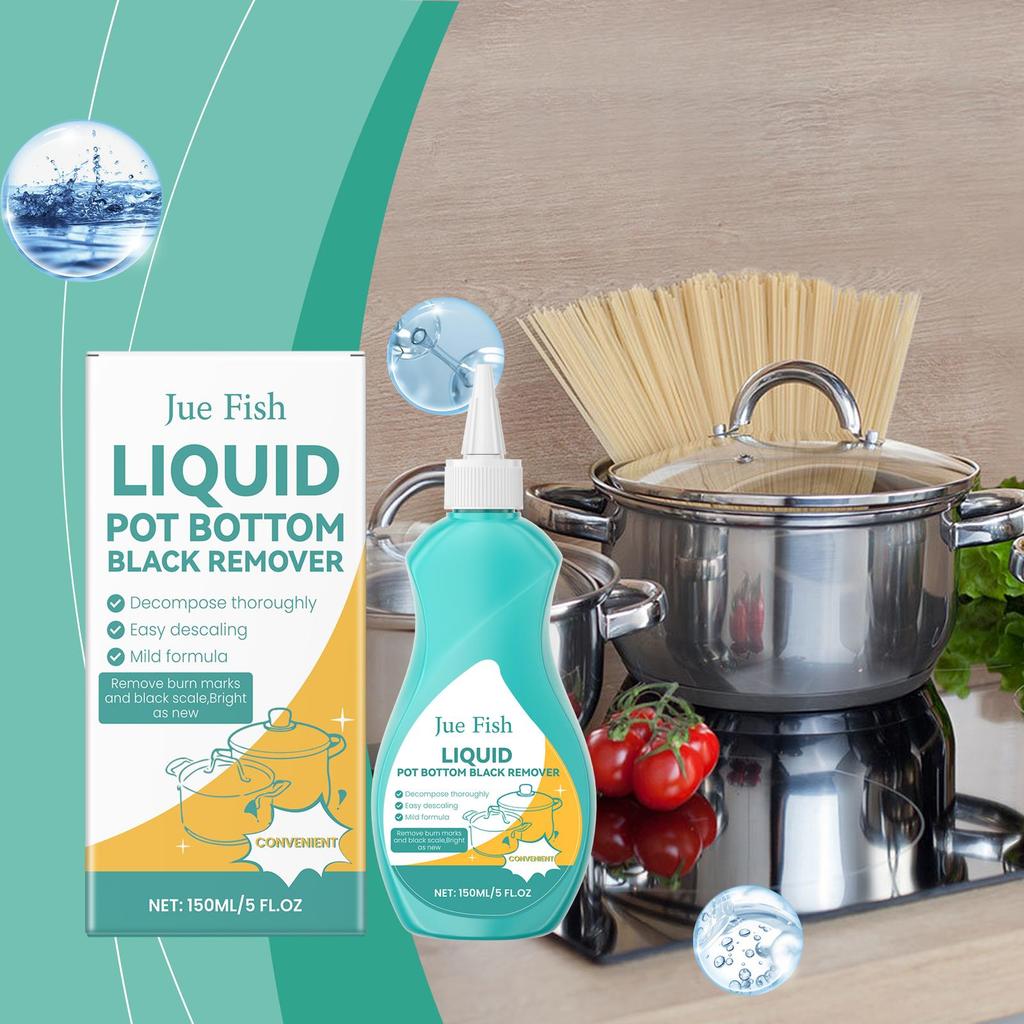 Pot and Pan Cleaner Pot and Pan Bottom Grease Cleaner Degreasing and Descaling Cleaning and Polishing Anti-rust Cleaning Solution