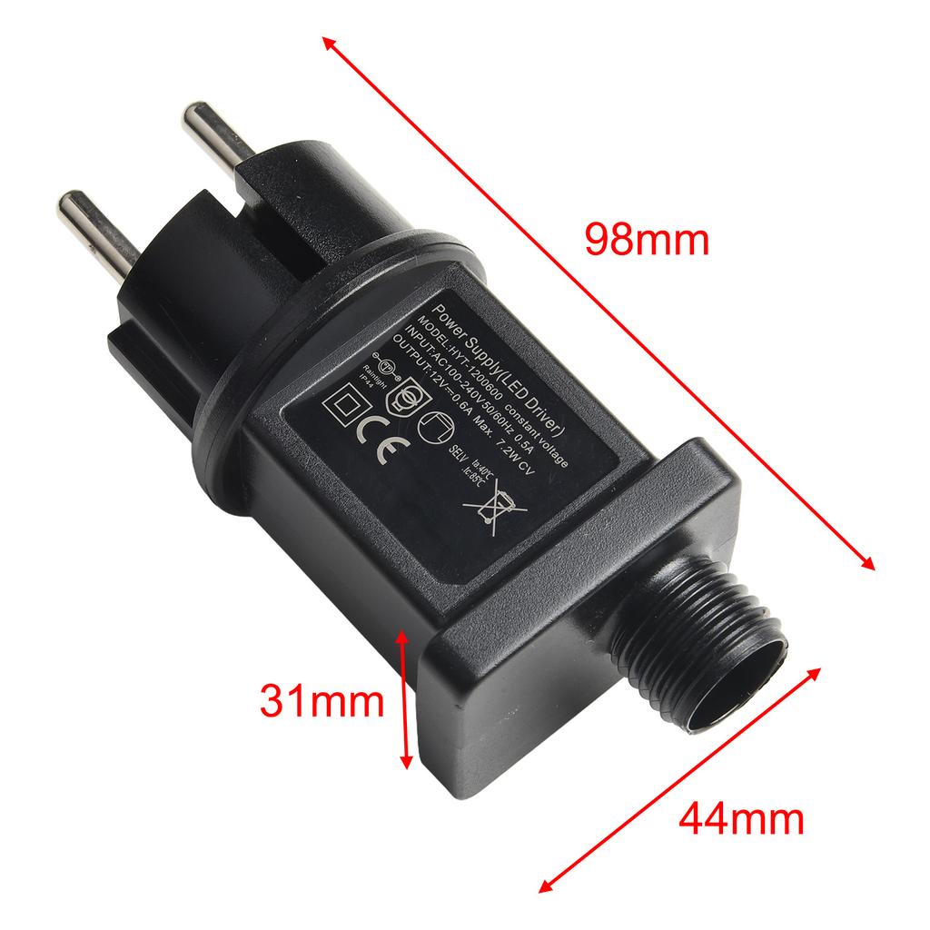 12V LED Fairy Light Power Adapter IP44 Waterproof Transformer Christmas 0.5A~ 1A Transformer String Lights Accessories