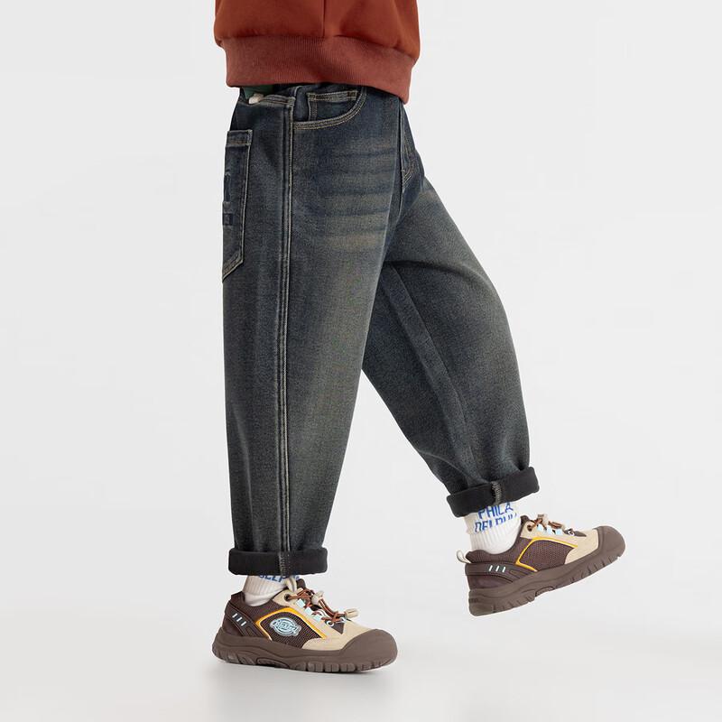 Boys' Fleece-Lined Casual Straight-Leg Denim Jeans