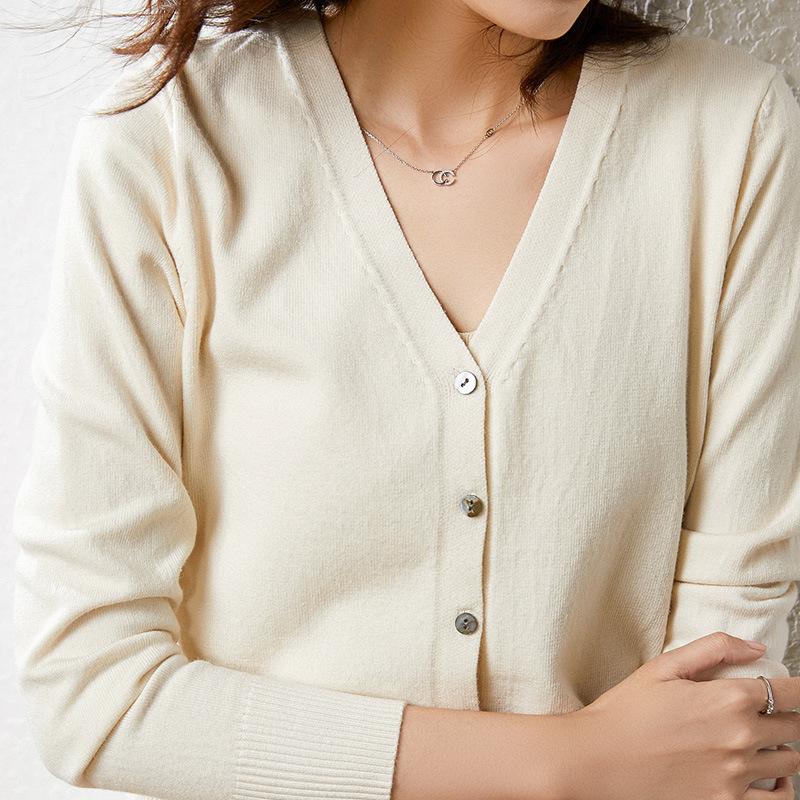 New Spring/Summer V-Neck Loose Plus Size Thin Knit Long Sleeve Cardigan Sweater Set
