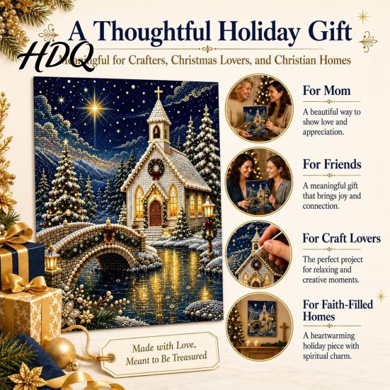 Christmas Decorations for Home Faux Pearl Art Kit DIY Church Painting Jesus Family Crafting Activities Holy Wall Decor Craft Kit Adults Handmade
