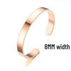 Adjustable C-Shaped Stainless Steel Bracelet with Engraved Text Logo and 6mm Opening for Women