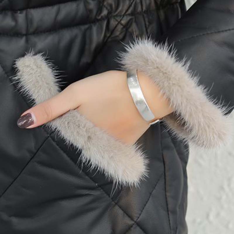 Kåpe for kvinner Fleece Fortykket Plysj Høst Vinter Vindjakke Vanntett Casual Dunjakke