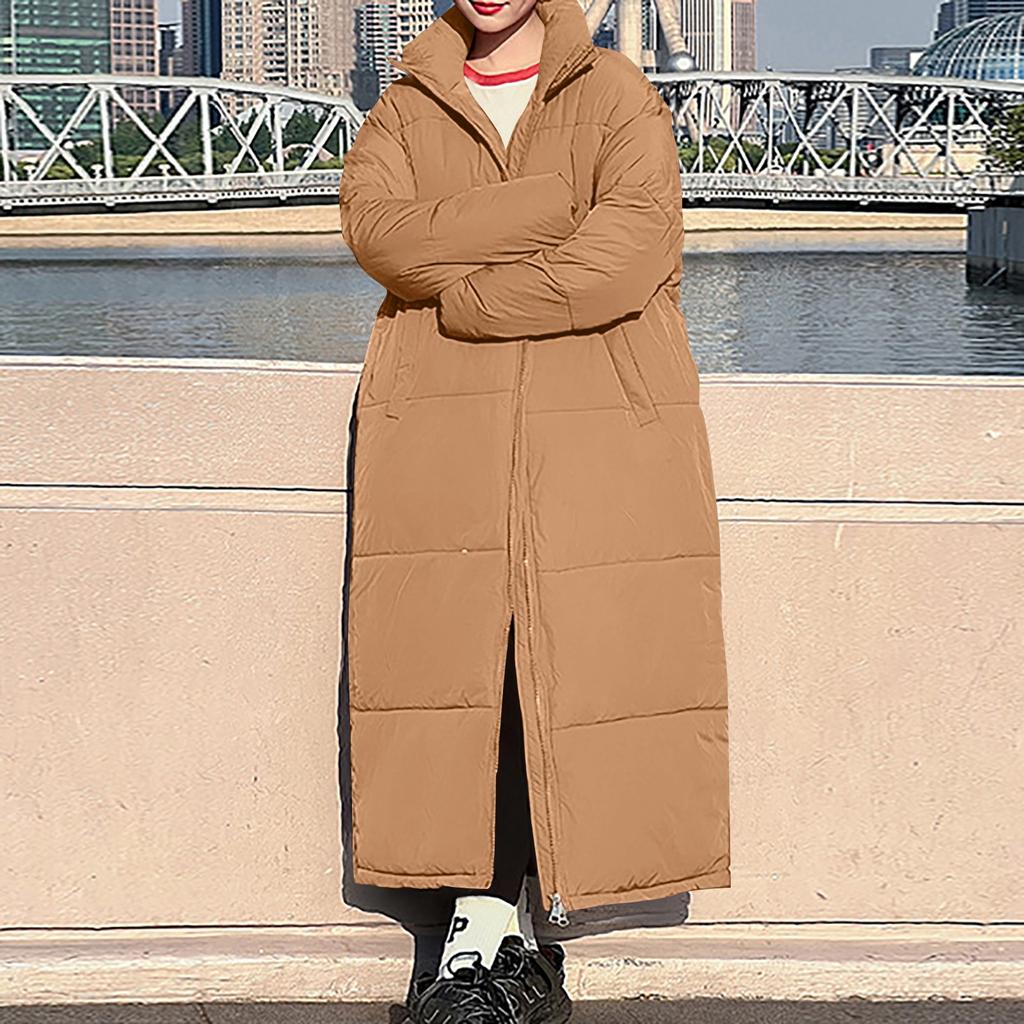 Damenmode, lässig, einfarbig, mit Kapuze, mittellang, lange Ärmel, Reißverschluss, Knopf, Baumwolljacke