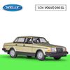 Coche en miniatura de aleación Welly VOLVO 240GL a escala 1/24, vehículos de juguete de Metal fundido a presión, modelo de coche, colección de alta simulación, regalos para niños