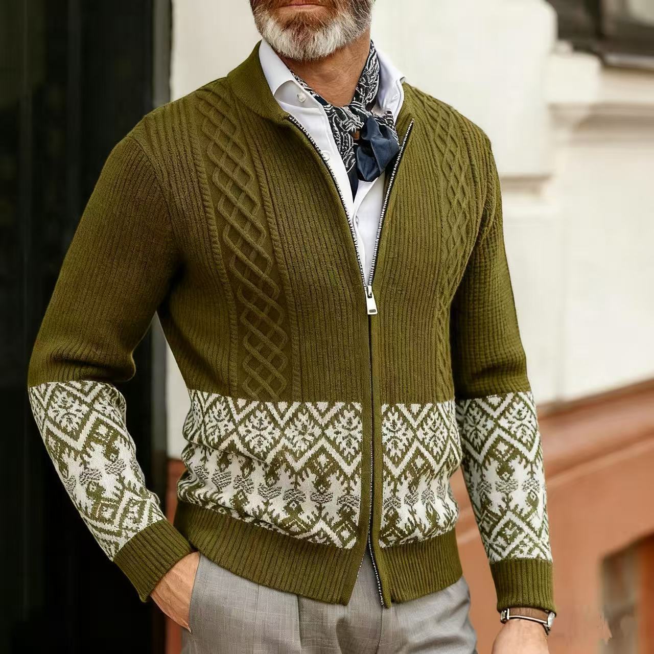 

2026 Autumn and Winter New Casual Stand Collar Sweater Fashion Loose Large Size Jacket M коричневый