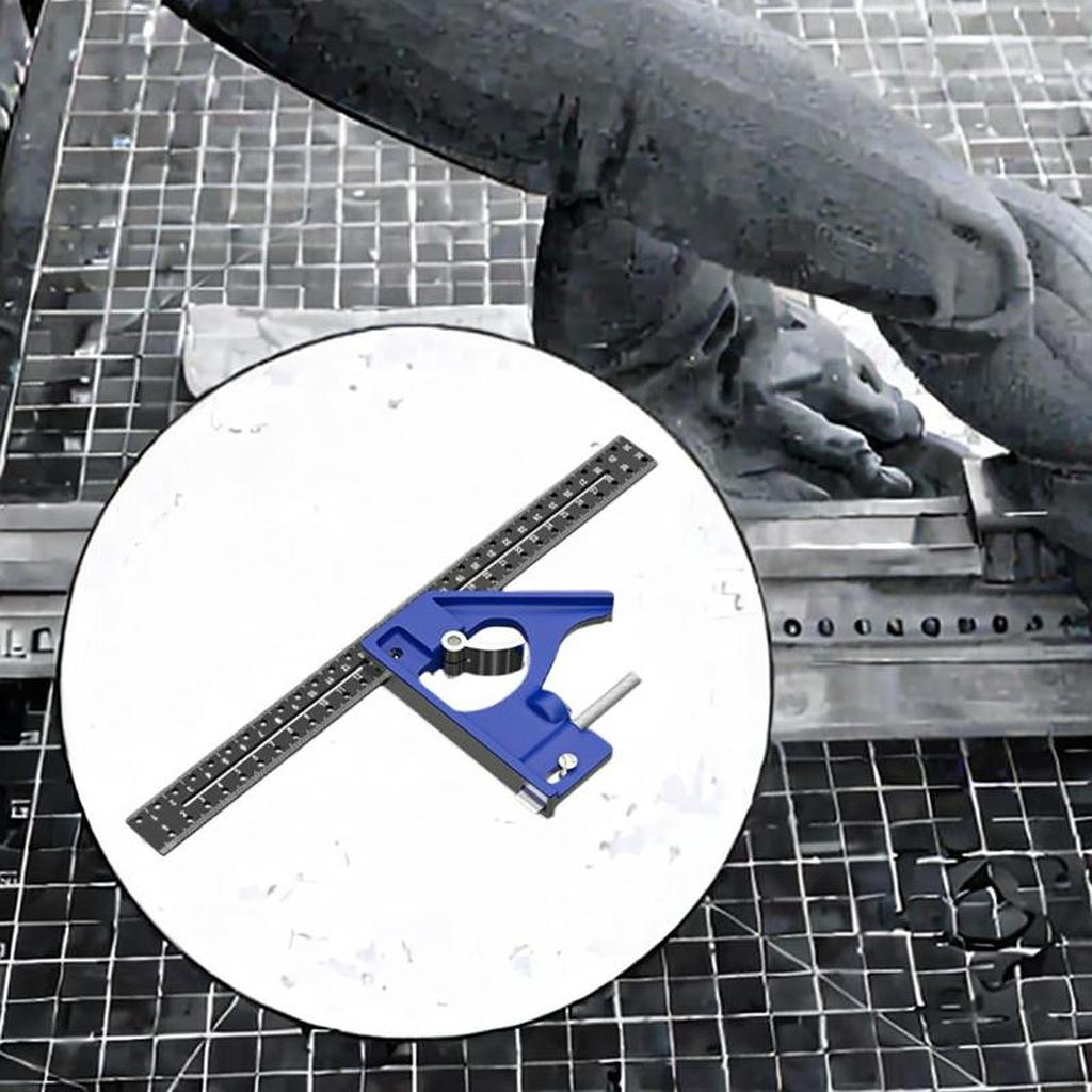 Combination Square Carpentry Tool, Metal Ruler Framing Aluminium Alloy Professional Measuring