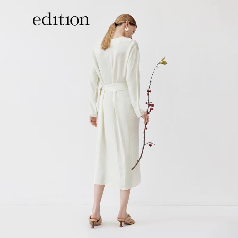 

ED Monogram White Long Wrap Tie Dress L 170