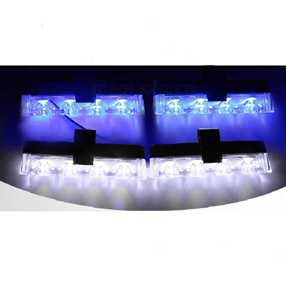 

12 В красный синий аварийный стробоскоп 4 светодиодных полицейского фонаря с беспроводным пультом дистанционного управления вспышка решетка света для автомобилей грузовик фургон внедорожник