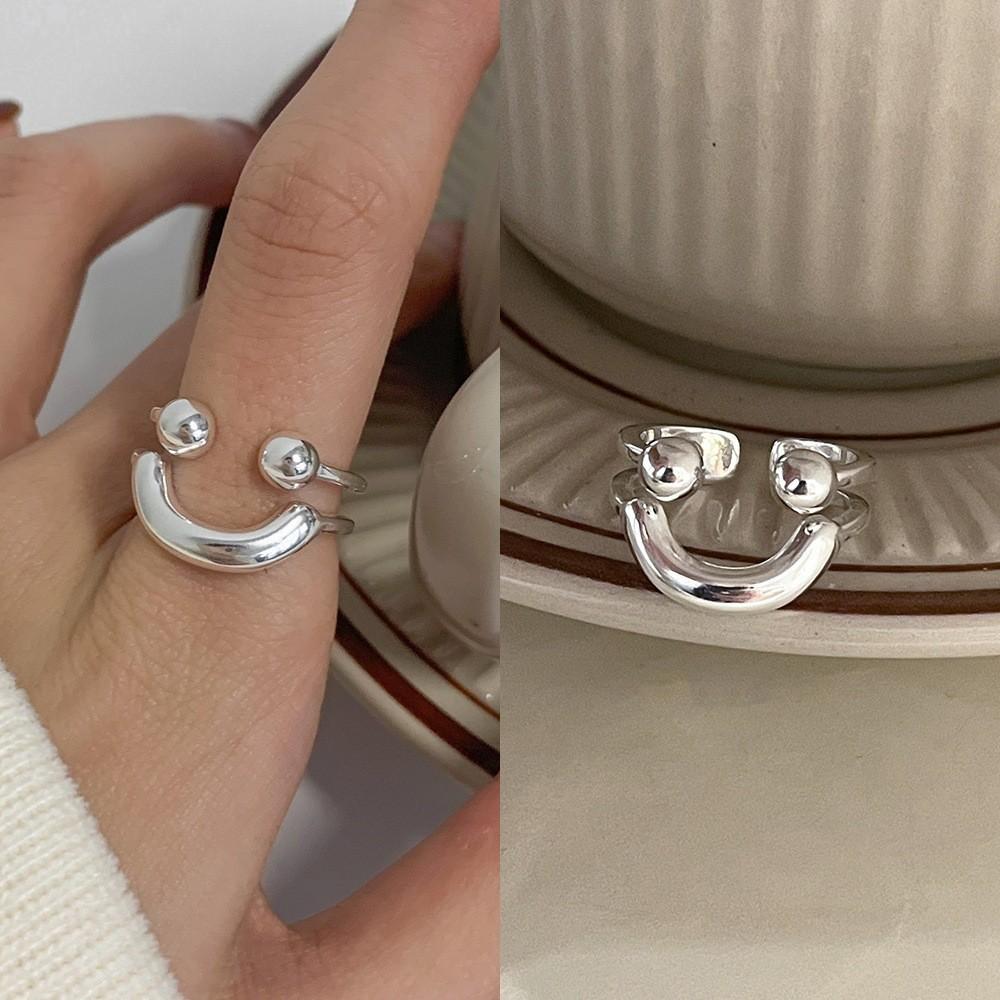 Retro S ring does not fade, light luxury index finger ring, open ring.