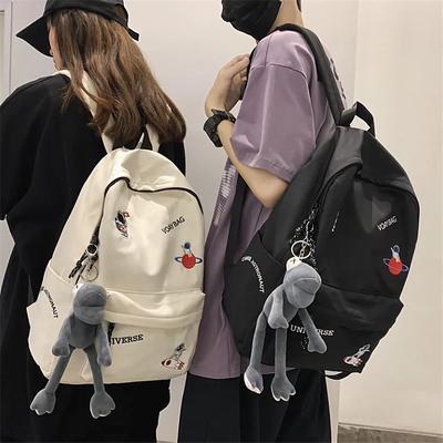 Backpack for Women Ins Trendy College Students Couple Simple Astronaut Embroidery College Style Waterproof School Bag