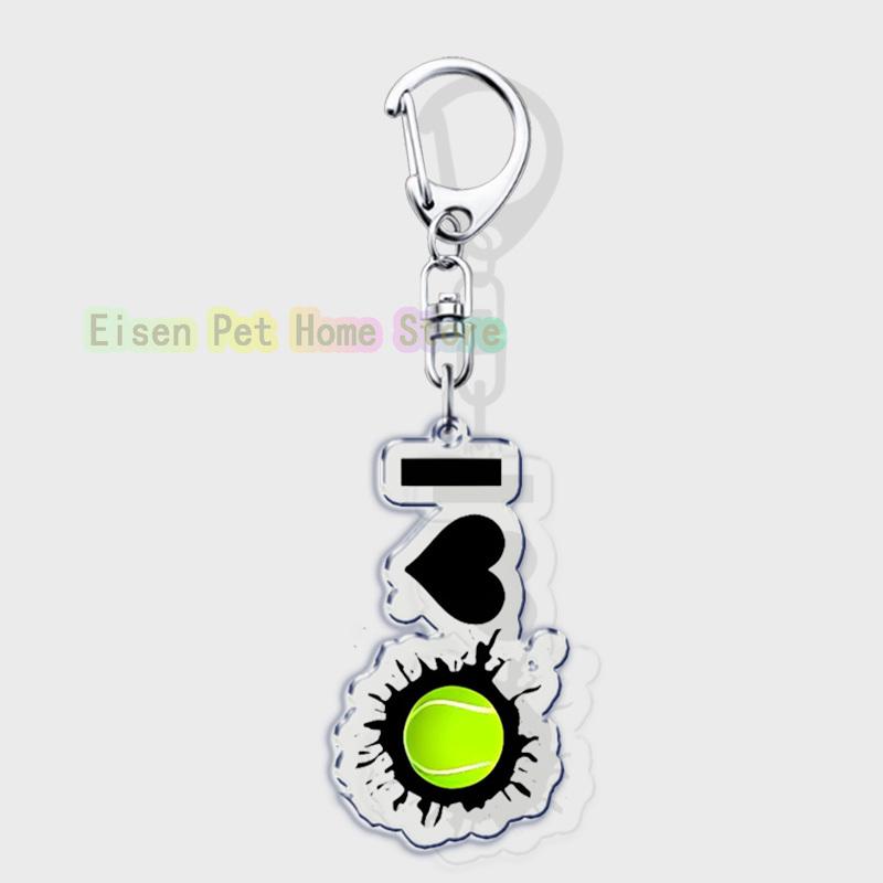 Classic Sports I Love Tennis Keychains for Accessories Bag Hobby Bike Car Keyrings Jewelry Friends Father Boyfriends Gifts