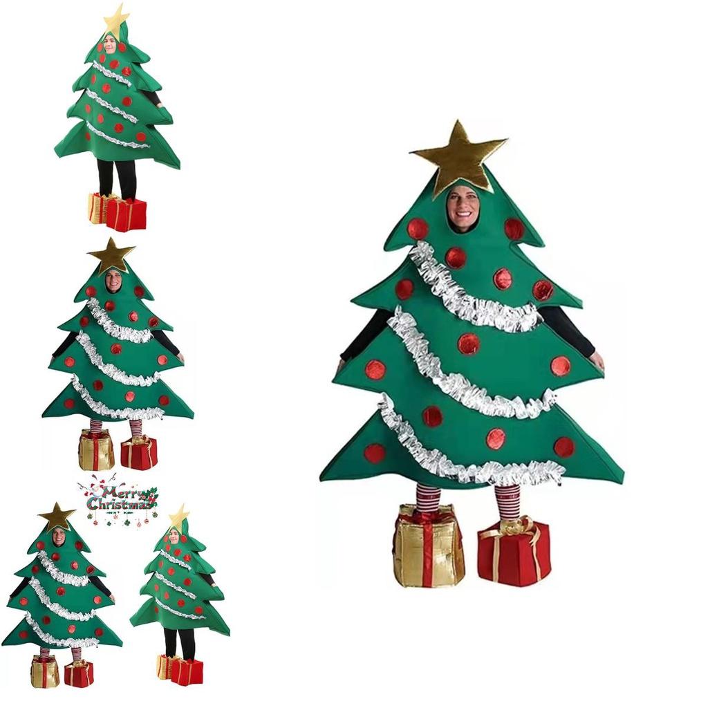 Christmas Xmas Tree Corduroy Outfit Cosplay Costume Funny Clothes Unisex Adults
