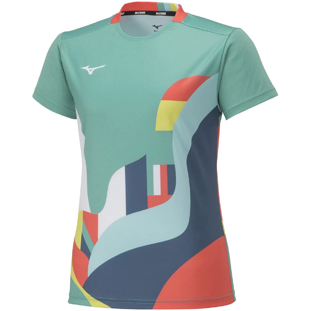 

Mizuno Short Sleeve Tennis Game Size XS Women s Shirt, Turquoise, (62JAA242), Moisture-Wicking, Quick-Drying