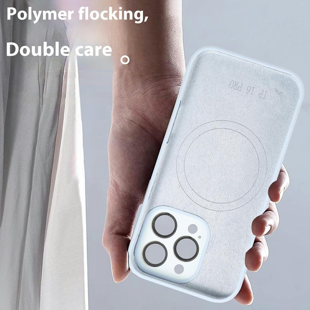 Für iPhone 16 Pro Max Hülle Kompatibel mit MagSafe Silikon Handyhülle mit Kameraobjektiv Vollständiger Schutz