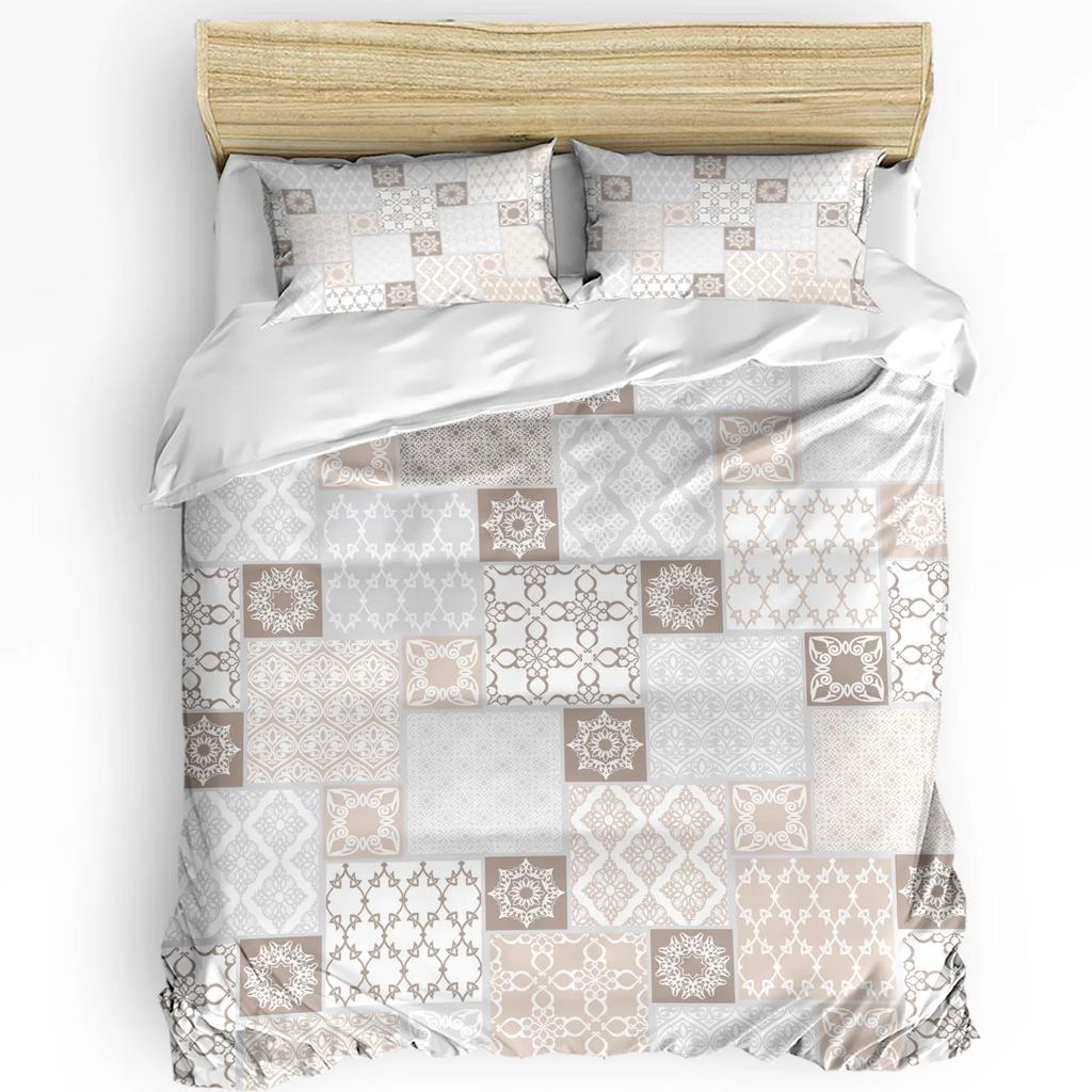Moroccan Tiles Colorful Arabesque 3Pcs Bedding Set For Bedroom Double Bed Home Textile Duvet Cover Quilt Cover Pillowcase