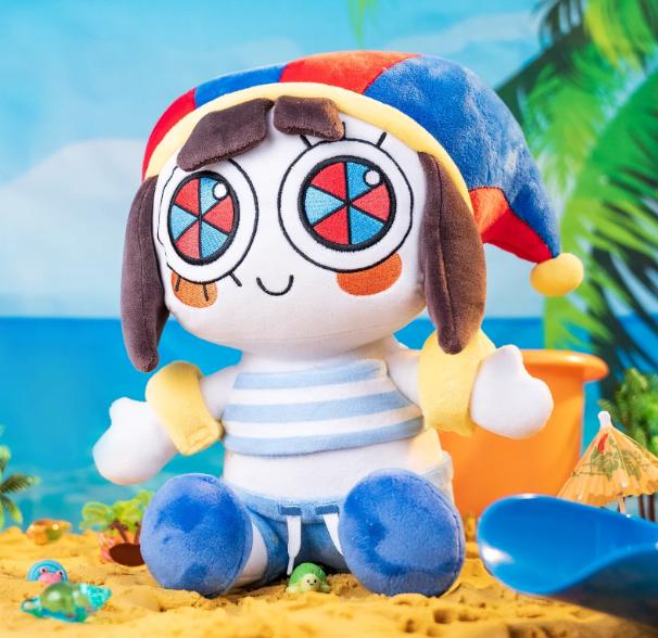 Genuine The Amazing Digital Pomni Plush Toy Soft Stuffed Clown Collectible Merchandise For Animation Fans Home Decor