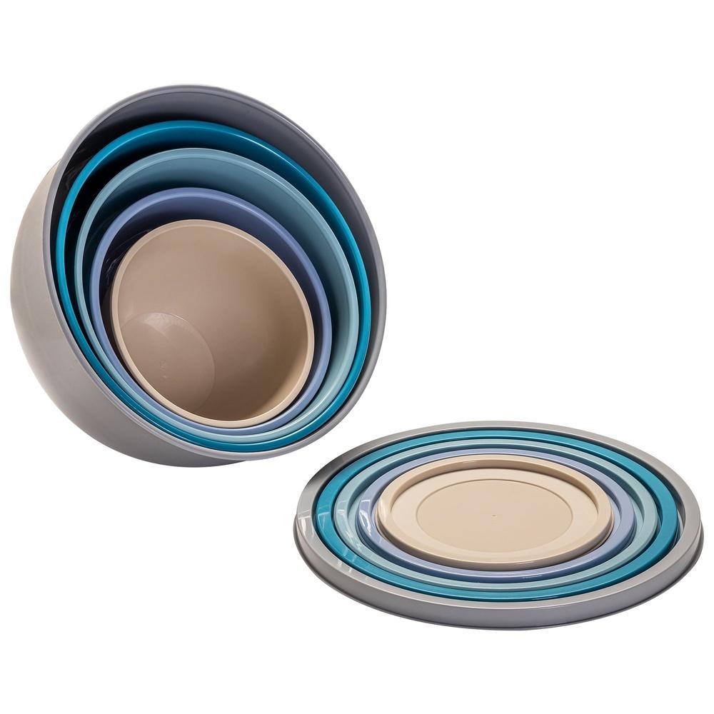 

Нескользящий вкладываемый пластиковый набор мисок для смешивания ассорти с крышками 10 штук) United States