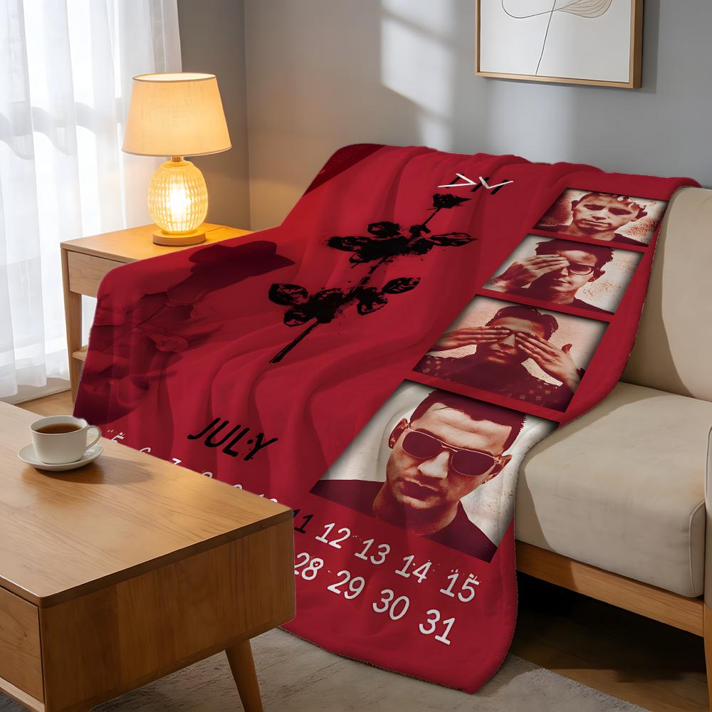 Throw High-Density Short Plush Blanket For Sofa Nap Air-Conditioned Room Soft Skin-Friendly Depeche Mode Band