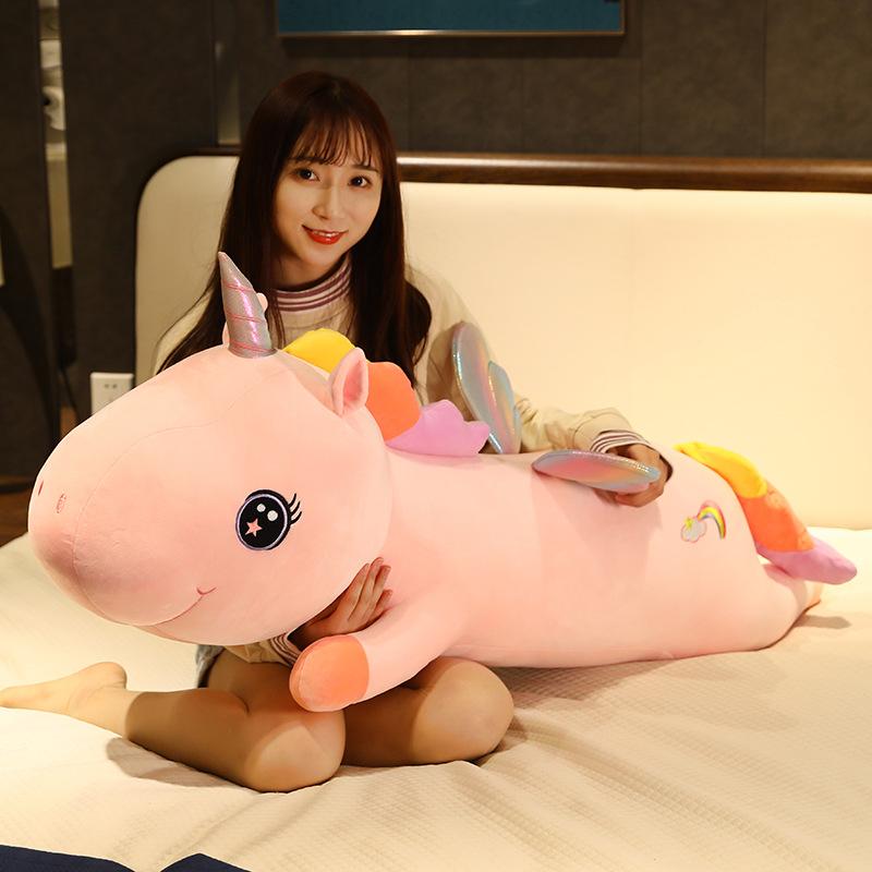 New Rainbow Unicorn Large Pillow Doll Plush Toy Doll Doll Girls Birthday Gift