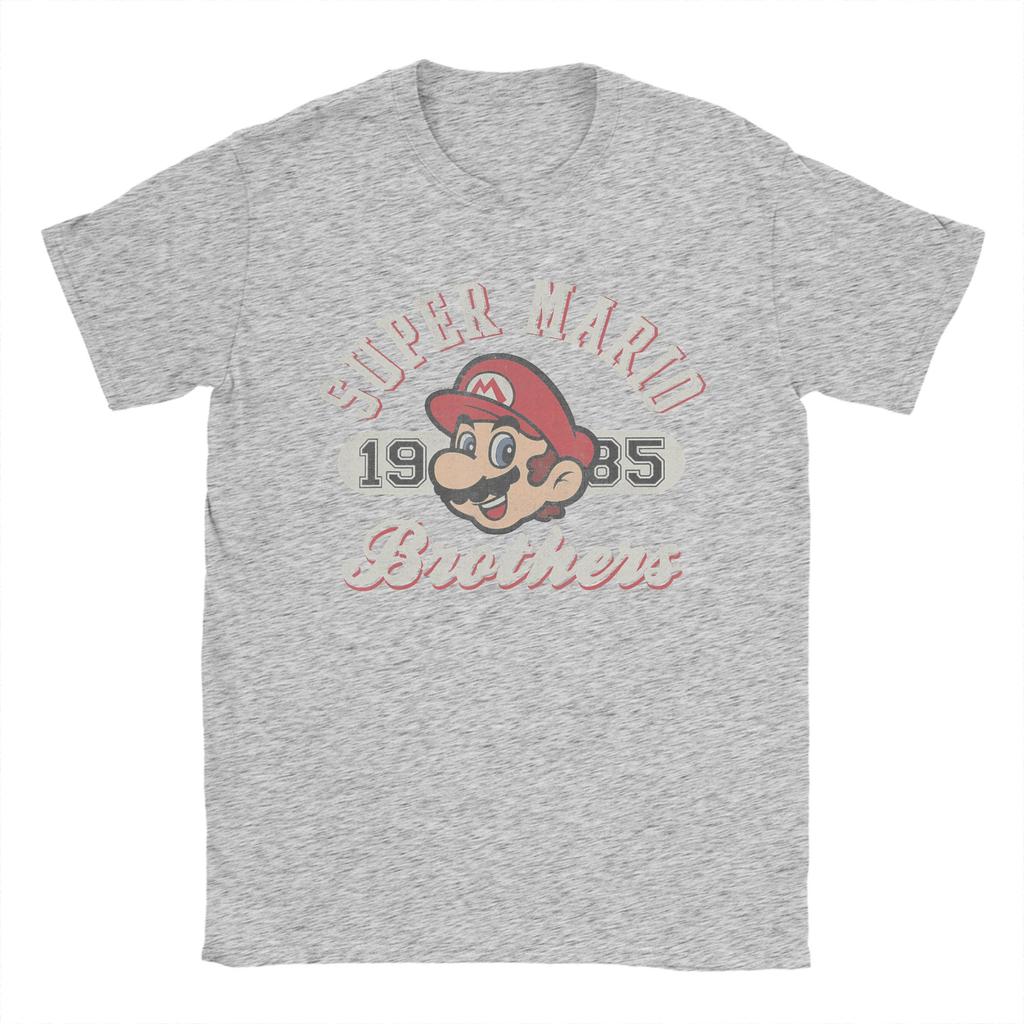 Super Marios Bros 1985 Face Logo T Shirt Unisex Pure Cotton Creative TShirt O Neck Tee Shirt Short Sleeve Tops New Arrival