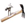 Zhengqing Forged Hoe & Rake: Dual-use Gardening Tool with Wooden Handle for Planting & Soil Loosening – Durable & High-Quality.