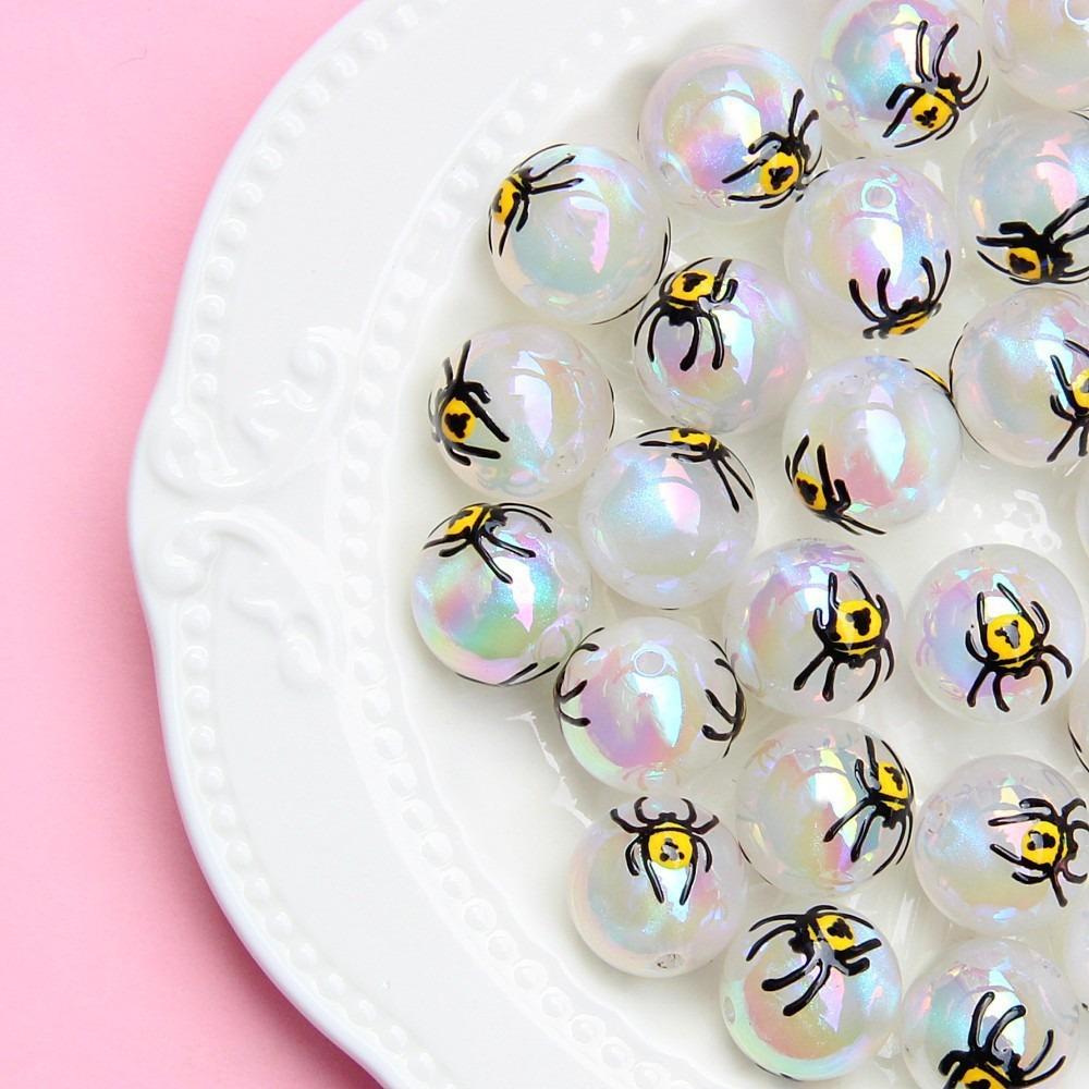 10 Stück Acryl Halloween DIY Schmuckperlen Cartoon Handgezeichnete Acrylperlen Schmuckherstellung