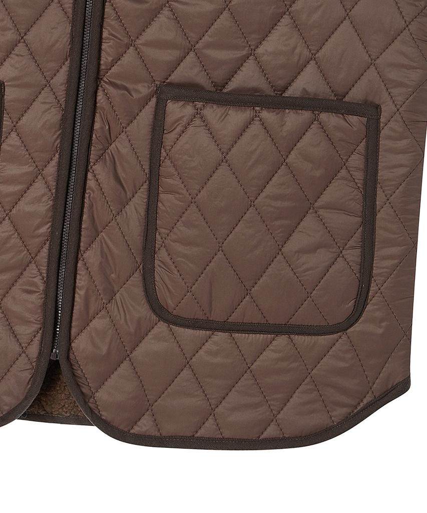Beyond Closet 1Lp Patch Point Quilted Vest Brown